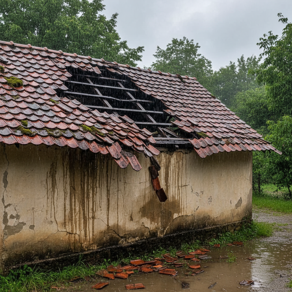 Telhado Danificado por Chuva Forte ou Tempestade: O Que Fazer e Como Consertar