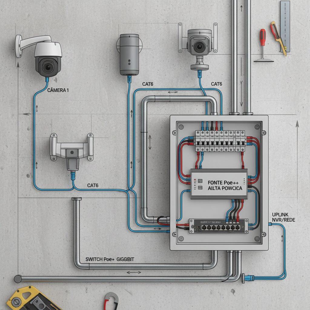 Como planejar a infraestrutura elétrica ideal para câmeras de segurança