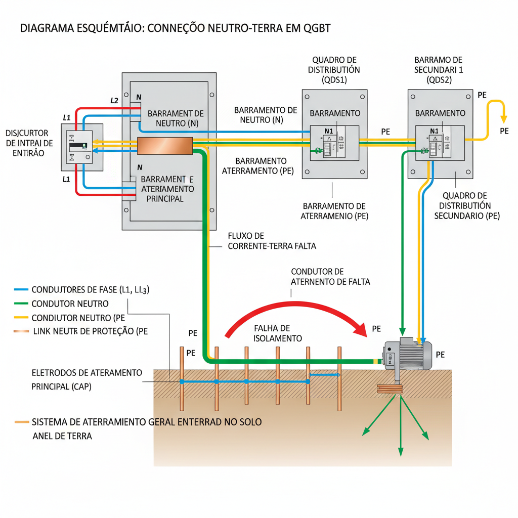 Aterramento Completo: Como o Barramento de Neutro e Terra se Integra ao Sistema