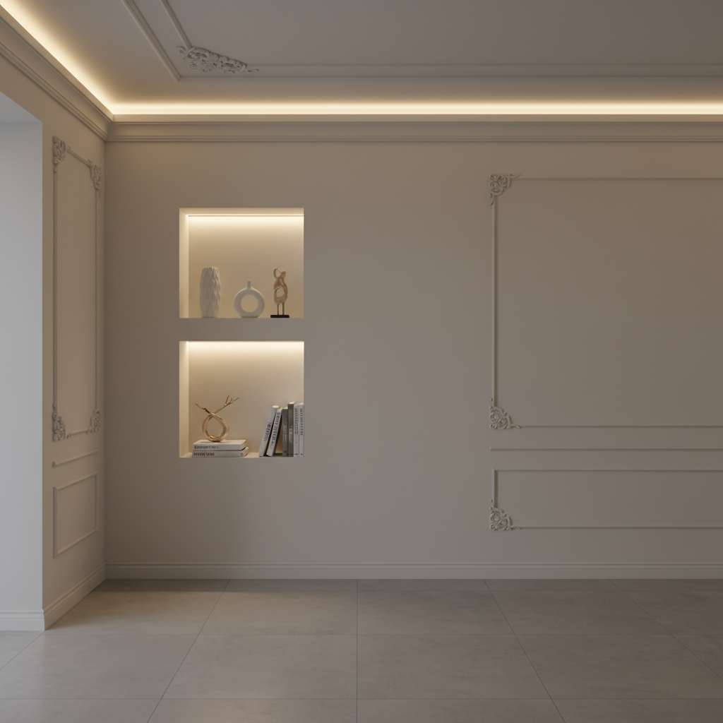 Decoração com Gesso: Dicas Profissionais para Nichos, Molduras e Frisos