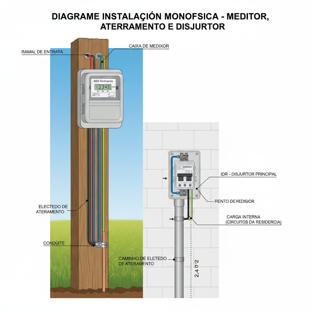 Instalação de Medidor Elétrico: Guia Completo do Padrão de Entrada Monofásico