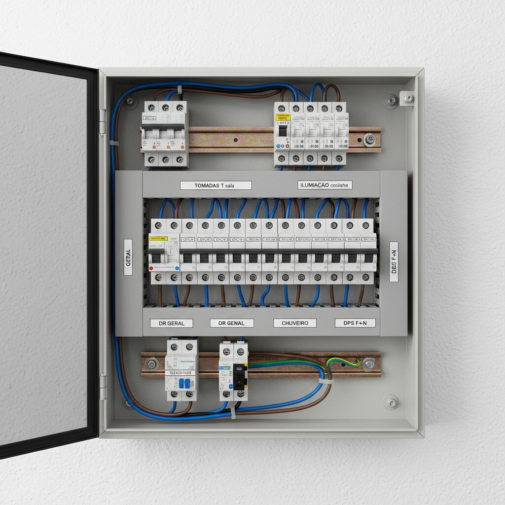 Decifrando o Quadro Elétrico: A Função dos Disjuntores, DR e DPS na sua Casa