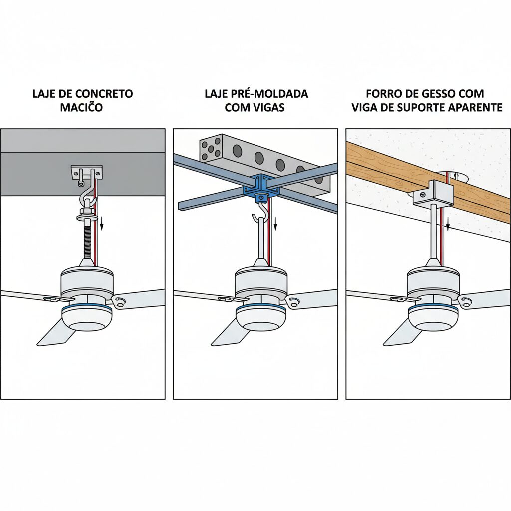Instalação de Ventilador de Teto: Desafios e Soluções para Diferentes Estruturas