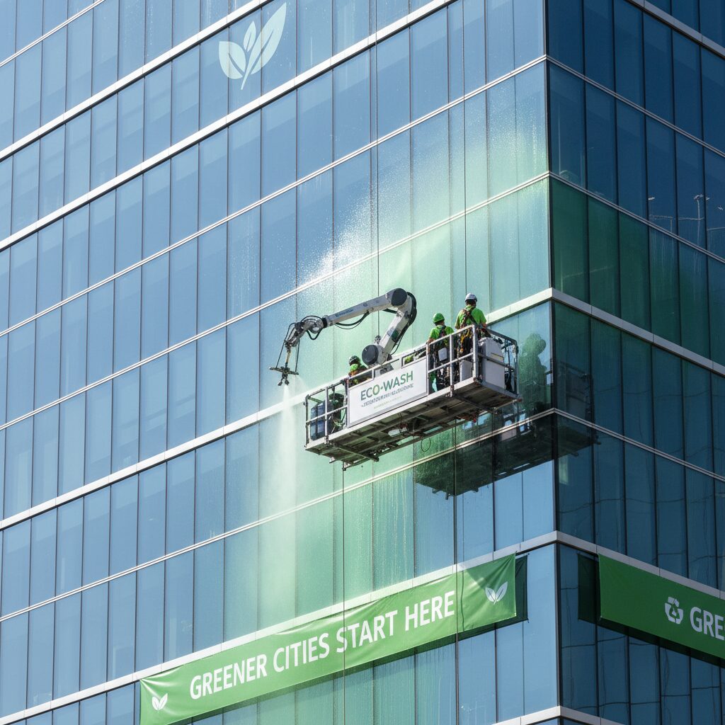 Limpeza Consciente: Como a Lavagem Predial Sustentável Protege Seu Edifício e o Meio Ambiente