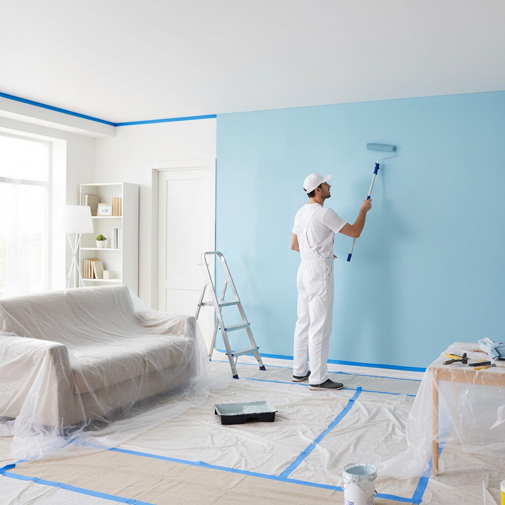 Guia Detalhado para uma Pintura de Interiores Perfeita: Paredes e Tetos