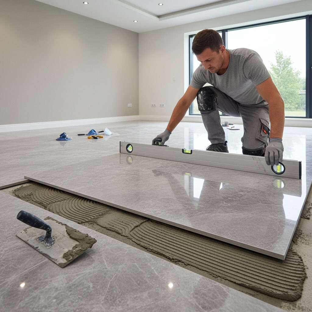 Guia Completo: Como Realizar o Assentamento de Porcelanato de Grande Formato (91~150cm)