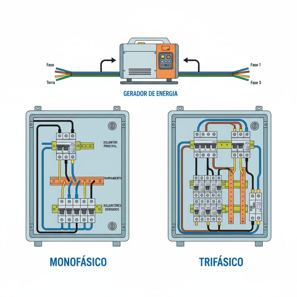 Instalação Elétrica: Geradores Monofásicos vs. Trifásicos – Qual a Diferença?